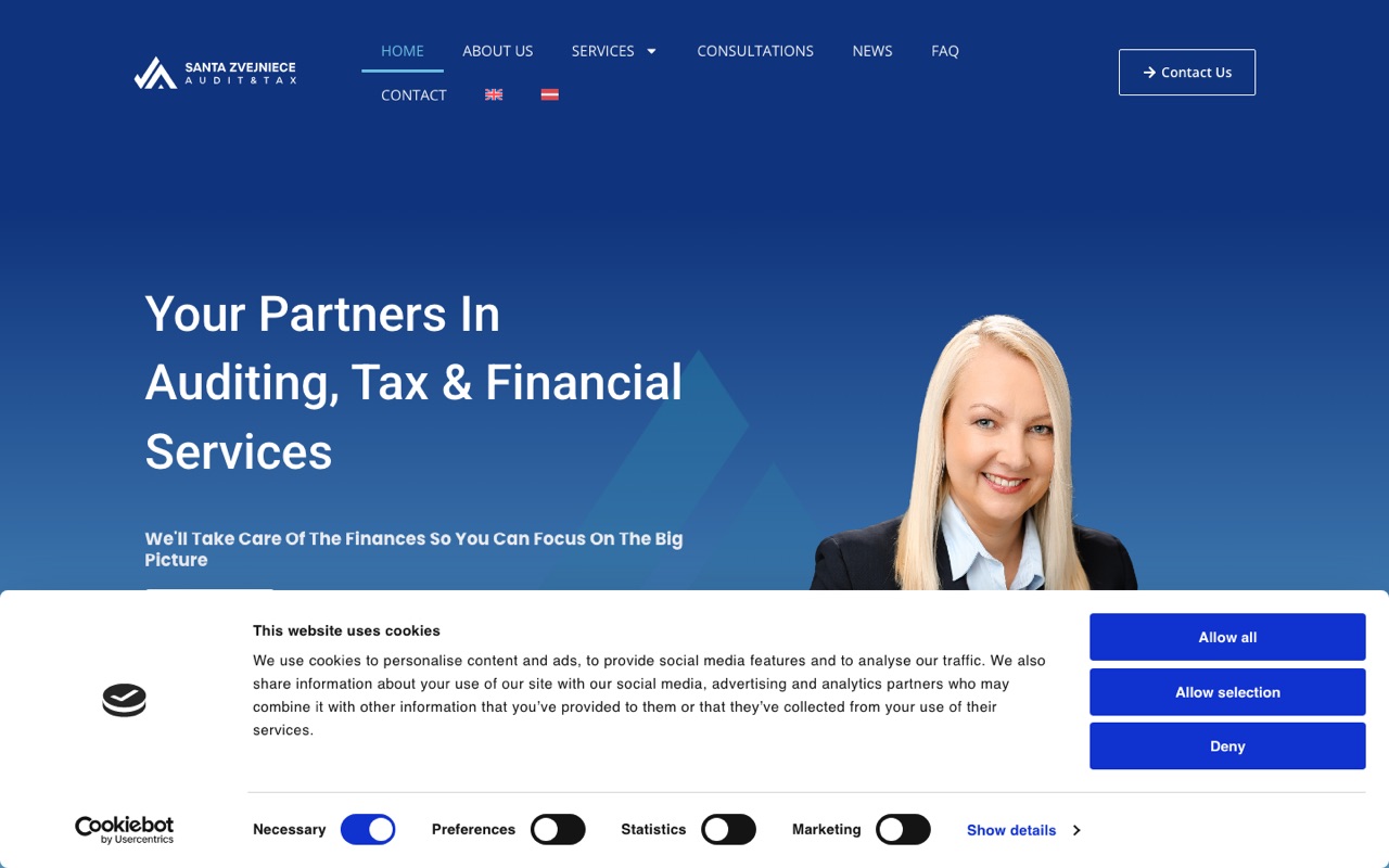 SZ Audit & Tax mājaslapa - ROIS izstrāde
