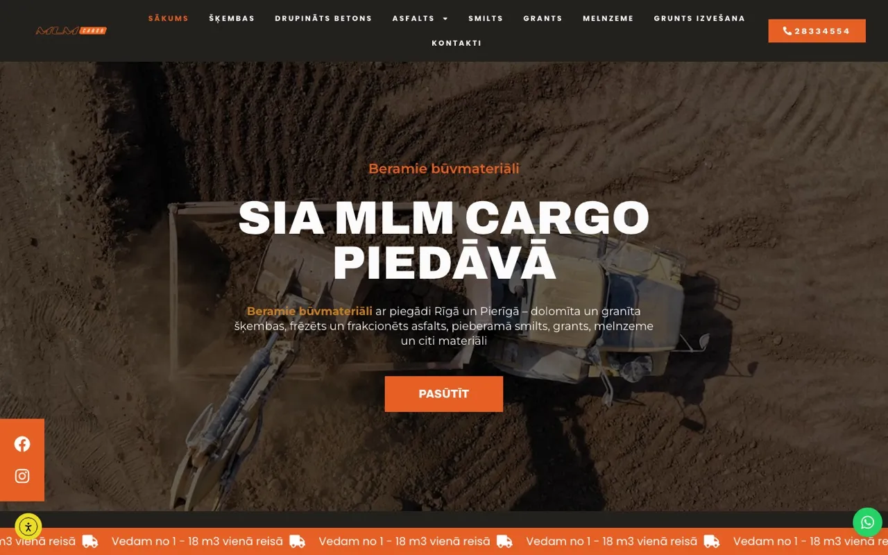 MLM Cargo mājaslapa - ROIS izstrāde