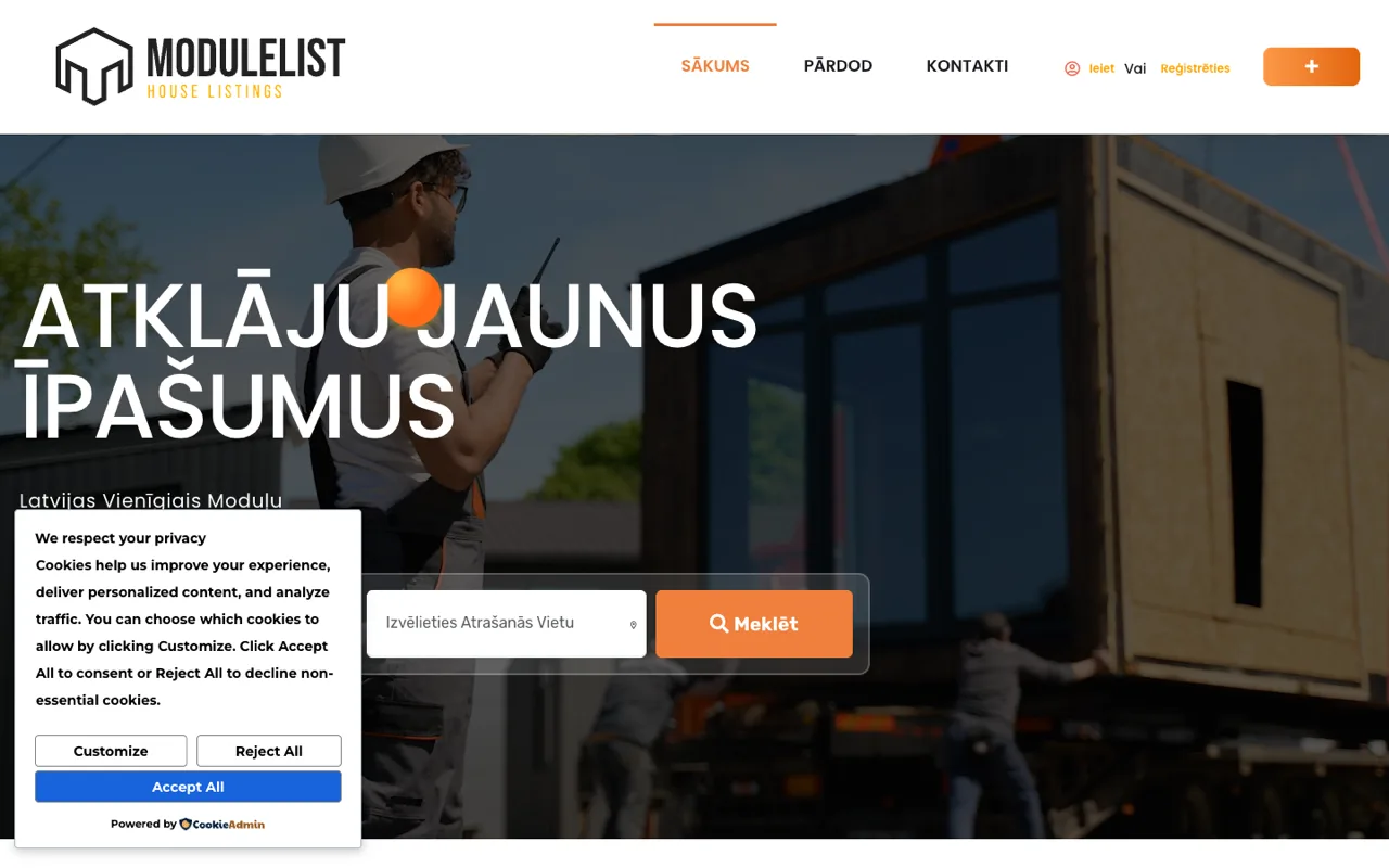 ModuleList mājaslapa - ROIS izstrāde