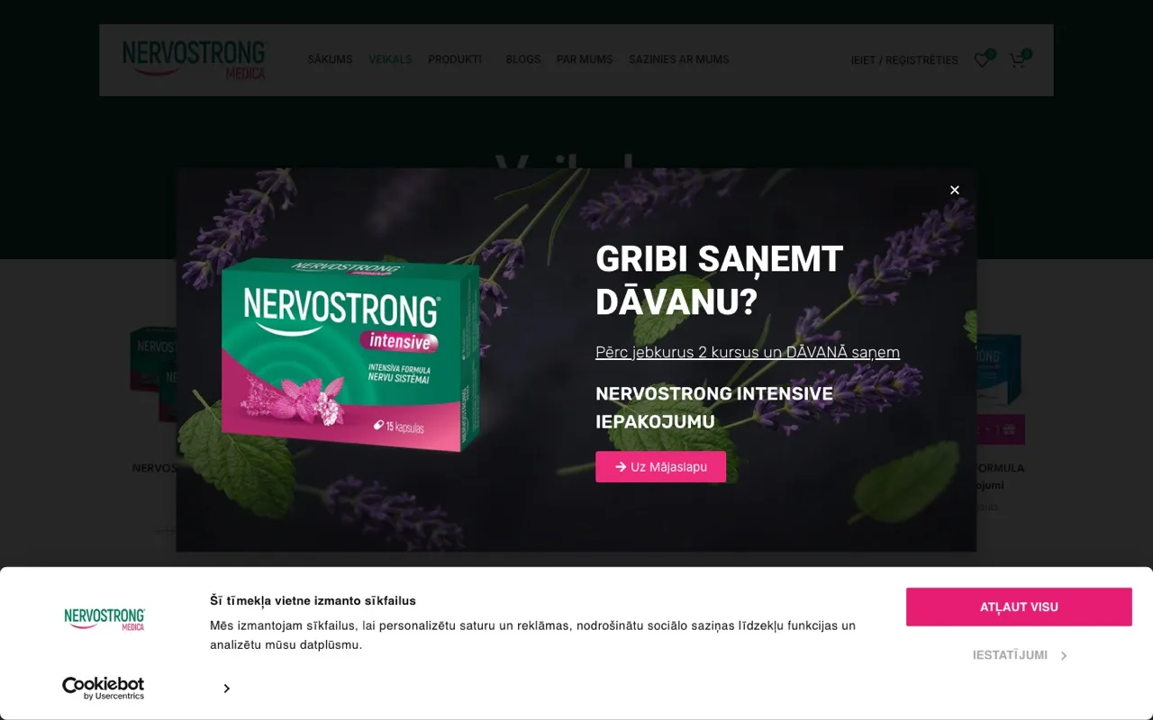 Nervostrong mājaslapa - ROIS izstrāde