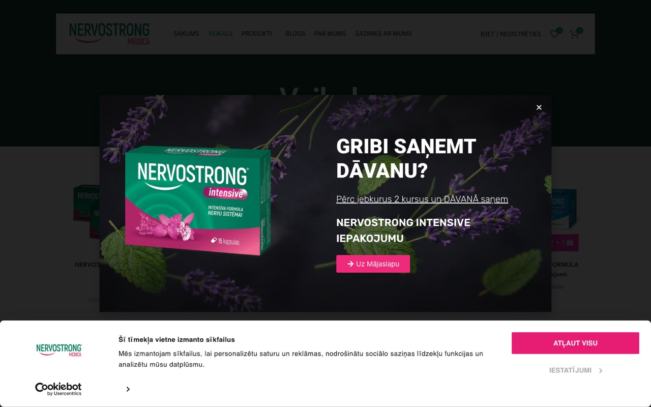 Nervostrong mājaslapa - ROIS izstrāde