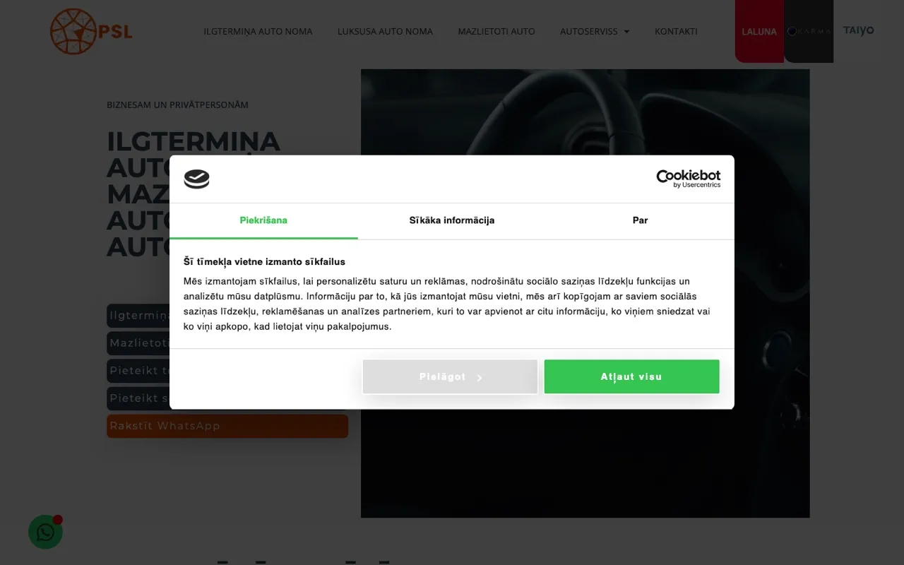 PSL mājaslapa - ROIS izstrāde