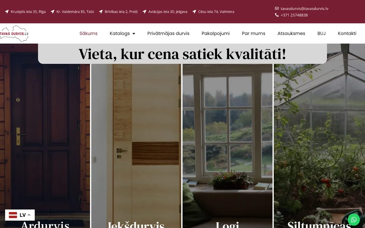 Tavas Durvis mājaslapa - ROIS izstrāde