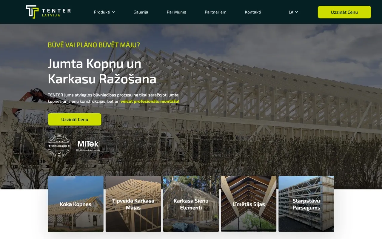 Tenter Latvija mājaslapa - ROIS izstrāde